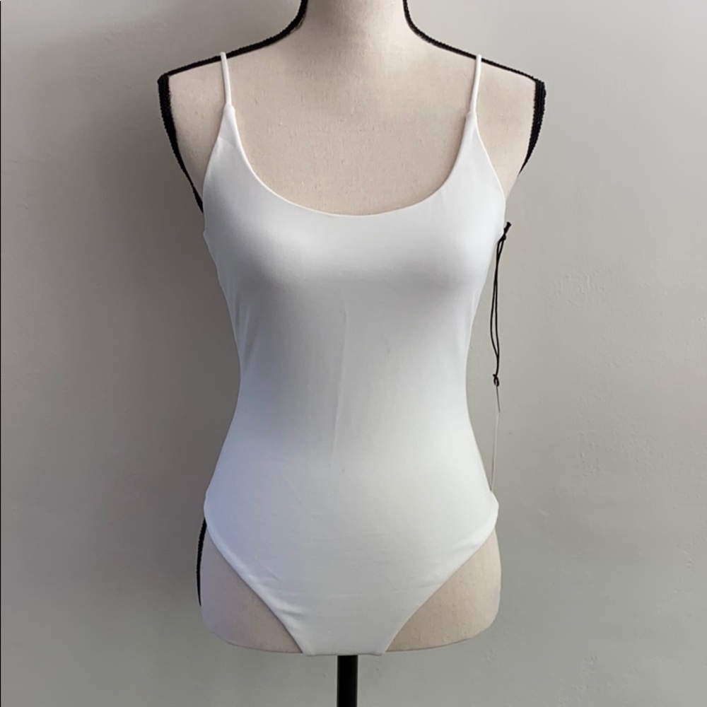 Privacy Please Bara white bodysuit s NWT